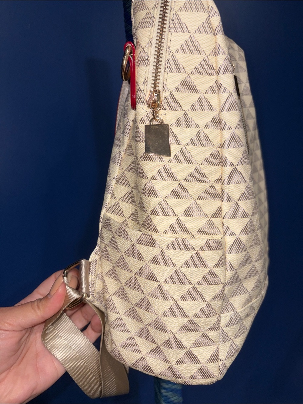 Geometric Print Cream Backpack - Picture 8 of 17